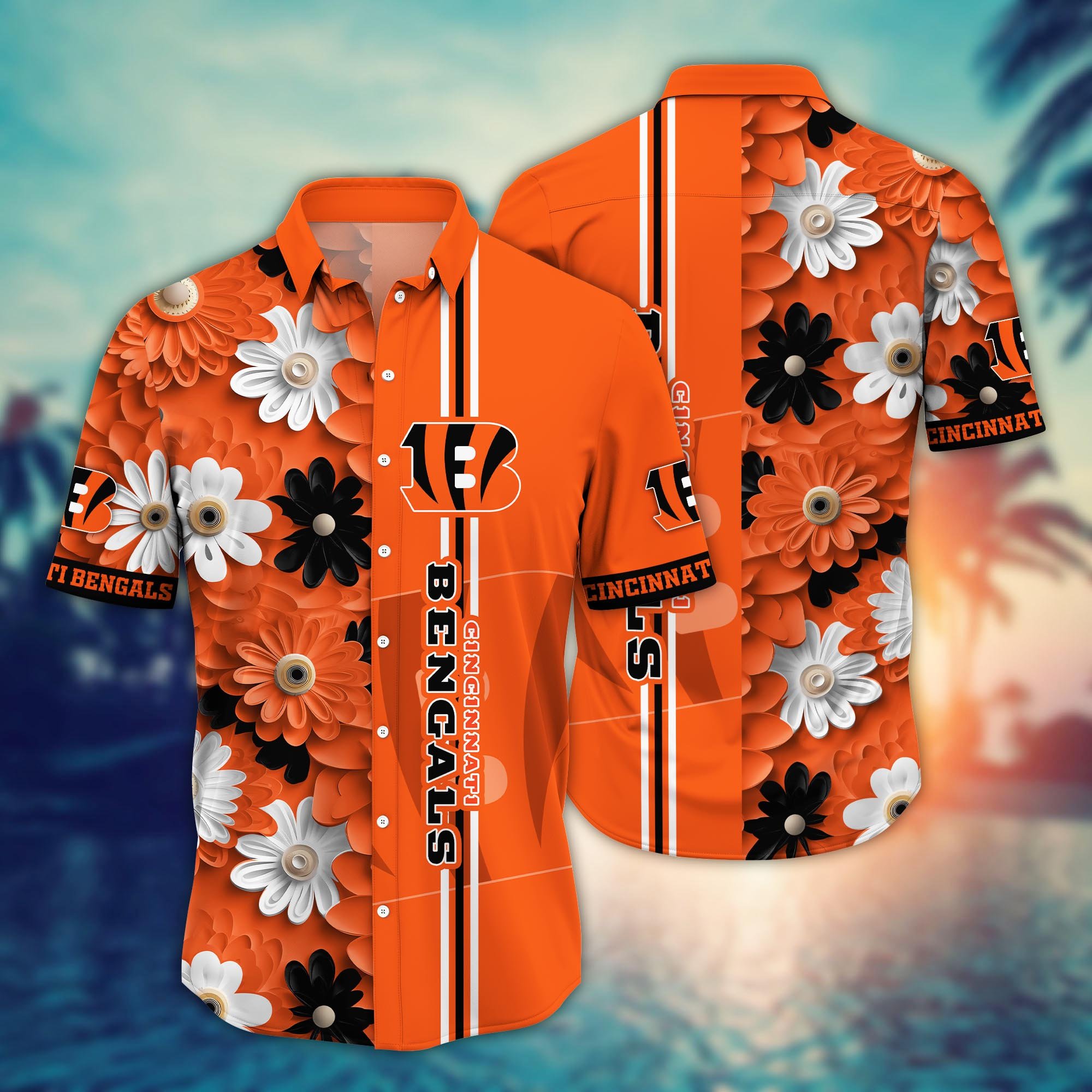 Cincinnati Bengals Flower Hawaii Shirt And Tshirt For Fans, Summer Football Shirts NA49574